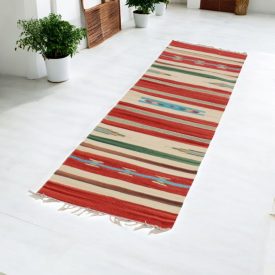 Indiai modern Kilim futószőnyeg pamutból 60x240