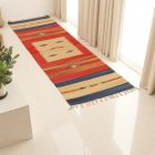 Indiai modern Kilim futószőnyeg pamutból 60x200