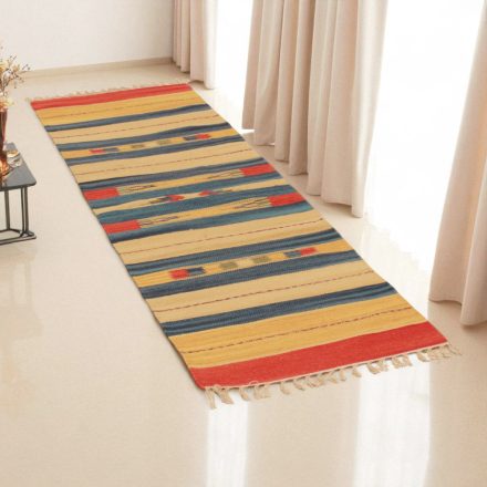 Indiai modern Kilim futószőnyeg pamutból 60x200