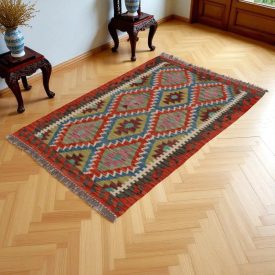   Kézi szövésű Kilim szőnyeg Chobi 142x100 afgán gyapjú kilim