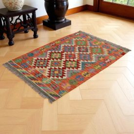   Chobi Kilim szőnyeg 148x103 kézi szövésű afgán gyapjú kilim
