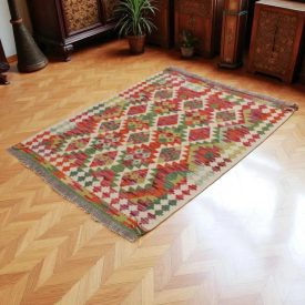   Chobi Kilim szőnyeg 144x110 kézi szövésű afgán gyapjú kilim