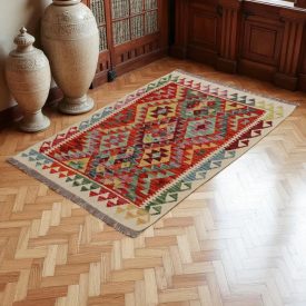   Kilim szőnyeg Chobi 143x102 kézi szövésű afgán gyapjú kilim