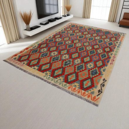 Kilim szőnyeg Chobi 203x296 kézi szövésű afgán gyapjú kilim