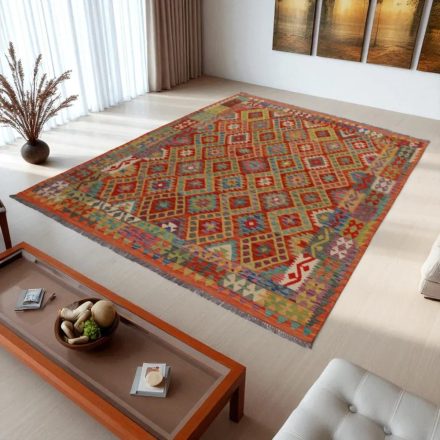 Kilim szőnyeg Chobi 205x287 kézi szövésű afgán gyapjú kilim