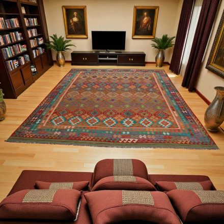 Chobi Kilim szőnyeg 300x394 kézi szövésű afgán gyapjú kilim
