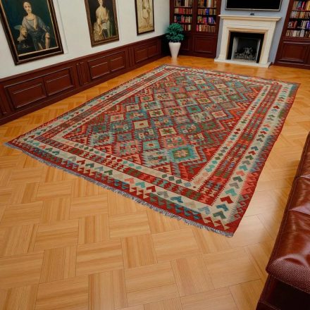 Chobi Kilim szőnyeg 250x344 kézi szövésű afgán gyapjú kilim