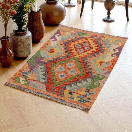 Etnikai Kilim szőnyeg Chobi 96x64 kézi szövésű afgán gyapjú kilim