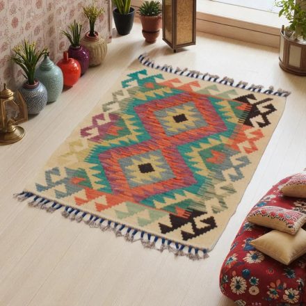 Kézi szövésű Kilim szőnyeg Chobi 63x84 afgán gyapjú kilim