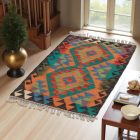 Etnikai Kilim szőnyeg Chobi 95x60 kézi szövésű afgán gyapjú kilim