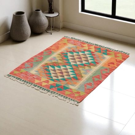 Kilim szőnyeg Chobi 74x64 kézi szövésű afgán gyapjú kilim