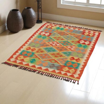 Afgán Kilim szőnyeg 120x88 kézi szövésű etnikai kilim