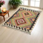Kézi szövésű Kilim szőnyeg Chobi 62x85 afgán gyapjú kilim