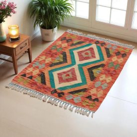  Kilim szőnyeg Chobi 87x65 kézi szövésű afgán gyapjú kilim