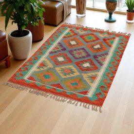   Chobi Kilim szőnyeg 123x79 kézi szövésű afgán gyapjú kilim
