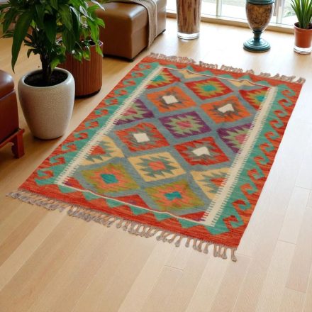Chobi Kilim szőnyeg 123x79 kézi szövésű afgán gyapjú kilim