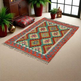   Kilim szőnyeg Chobi 80x112 kézi szövésű afgán gyapjú kilim