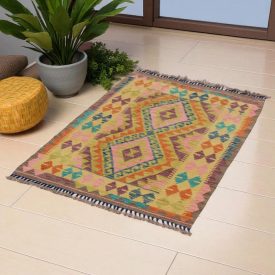   Chobi Kilim szőnyeg 117x87 kézi szövésű afgán gyapjú kilim