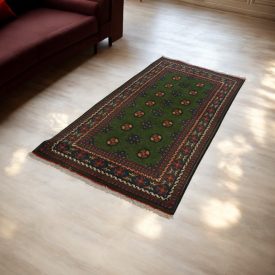   Keleti futószőnyeg Aqcha Bukhara 96x205 kézi csomózású afgán szőnyeg
