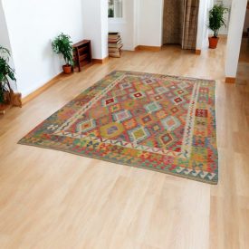   Gyapjú Kilim szőnyeg Chobi 206x289 kézi szövésű afgán Kilim