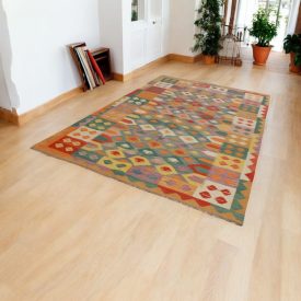 Maimana Kilim szőnyeg 201x298 afgán kézi szövésű Kilim