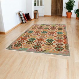   Etnikai Kilim szőnyeg Chobi 206x304 kézi szövésű afgán Kilim