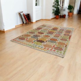   Kézi szövésű Kilim Chobi 212x294 afgán gyapjú Kilim szőnyeg