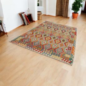   Afgán Kilim szőnyeg Chobi 200x308 etnikai kézi szövésű Kilim