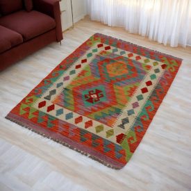   Gyapjú Kilim szőnyeg Chobi 79x118 kézi szövésű afgán Kilim