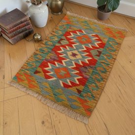Chobi Kilim szőnyeg 60x94 kézi szövésű afgán Kilim