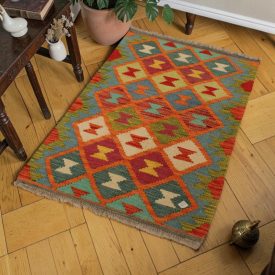   Afgán Kilim szőnyeg Chobi 65x95 kézi szövésű Kilim szőnyeg