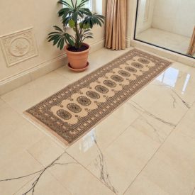   Futószőnyeg bézs Bokhara 190x64 kézi csomózású pakisztáni szőnyeg