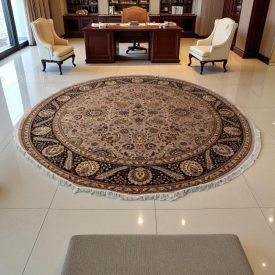   Kerek szőnyeg Isfahan 305x306 kézi csomózású perzsa szőnyeg