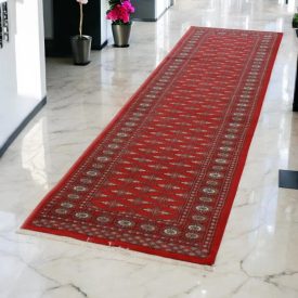   Futószőnyeg bordó Butterfly 81x304 kézi csomózású pakisztáni szőnyeg