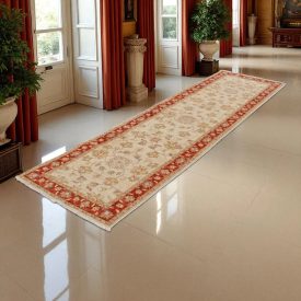   Ziegler szőnyeg bézs-piros 80x293 kézi csomózású keleti szőnyeg