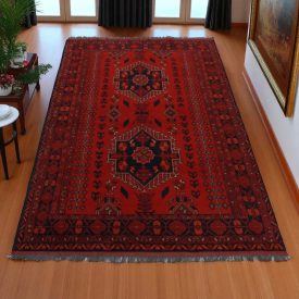   Afgán szőnyeg bordó Khal Mohammadi 125x192 kézi csomózású keleti szőnyeg
