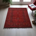 Afgán szőnyeg bordó Bokhara 100x145 kézi csomózású keleti szőnyeg