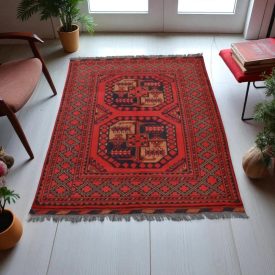   Keleti szőnyeg bordó Elefánttalp 101x142 kézi csomózású Afgán szőnyeg