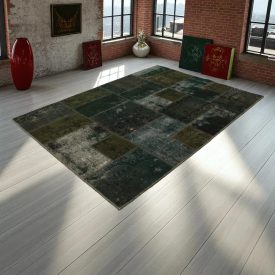 Design szőnyeg zöld Patchwork 168x239 nappali szőnyeg