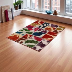 Design szőnyeg színes Patchwork 100x145 nappali szőnyeg