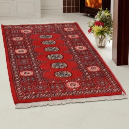 Pakisztáni szőnyeg bordó Bukhara 80x126 kézi csomózású szőnyeg
