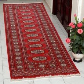   Futószőnyeg bordó Bukhara 64x184 Pakisztáni kézi csomózású szőnyeg