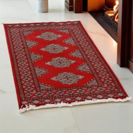   Pakisztáni szőnyeg bordó Jaldar 77x121 kézi csomózású szőnyeg