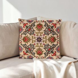 Krém díszpárna 45x45 – Keleti ornament