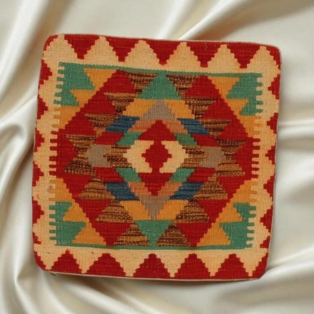 Afgán Kilim párnahuzat 45x45 kézi készítésű párna