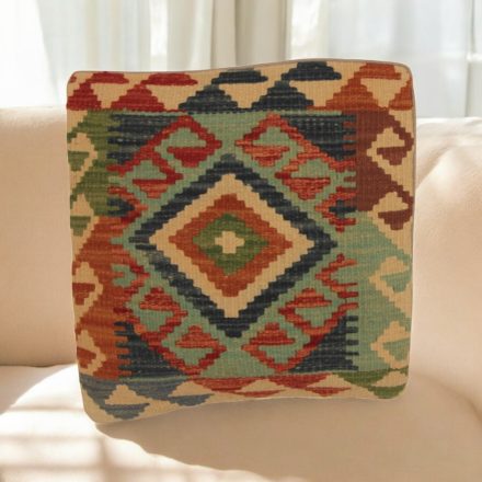 Keleti párna 45x45 kézi készítésű Kilim párnahuzat