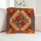 Afgán Kilim párnahuzat 40x40 kézi készítésű párna