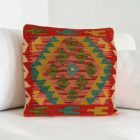 Afgán Kilim párnahuzat 40x40 kézi készítésű párna