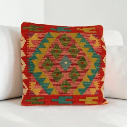 Afgán Kilim párnahuzat 40x40 kézi készítésű párna