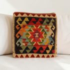 Afgán Kilim párnahuzat 40x40 kézi készítésű párna